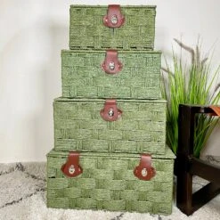 Darthome Limited Forest Green Paper Rope Storage Hampers