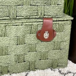 Darthome Limited Forest Green Paper Rope Storage Hampers -Decor Garden Shop IMG E5064