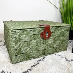 Darthome Limited Forest Green Paper Rope Storage Hampers -Decor Garden Shop IMG E5079