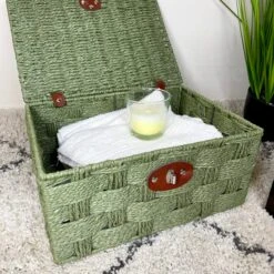 Darthome Limited Forest Green Paper Rope Storage Hampers -Decor Garden Shop IMG E5085