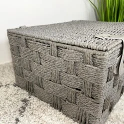 Darthome Limited Grey Paper Rope Storage Hampers -Decor Garden Shop IMG E5099