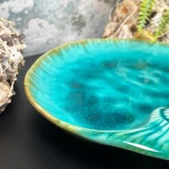 Darthome Limited Ceramic Teal Blue Shell Trinket Dish -Decor Garden Shop IMG E5241