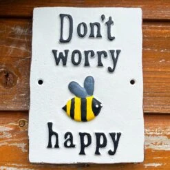 Darthome Limited Dont Worry Bee Happy Cast Iron Sign 9 Darthome Limited Dont Worry Bee Happy Cast Iron Sign -Decor Garden Shop IMG E5245 edited10