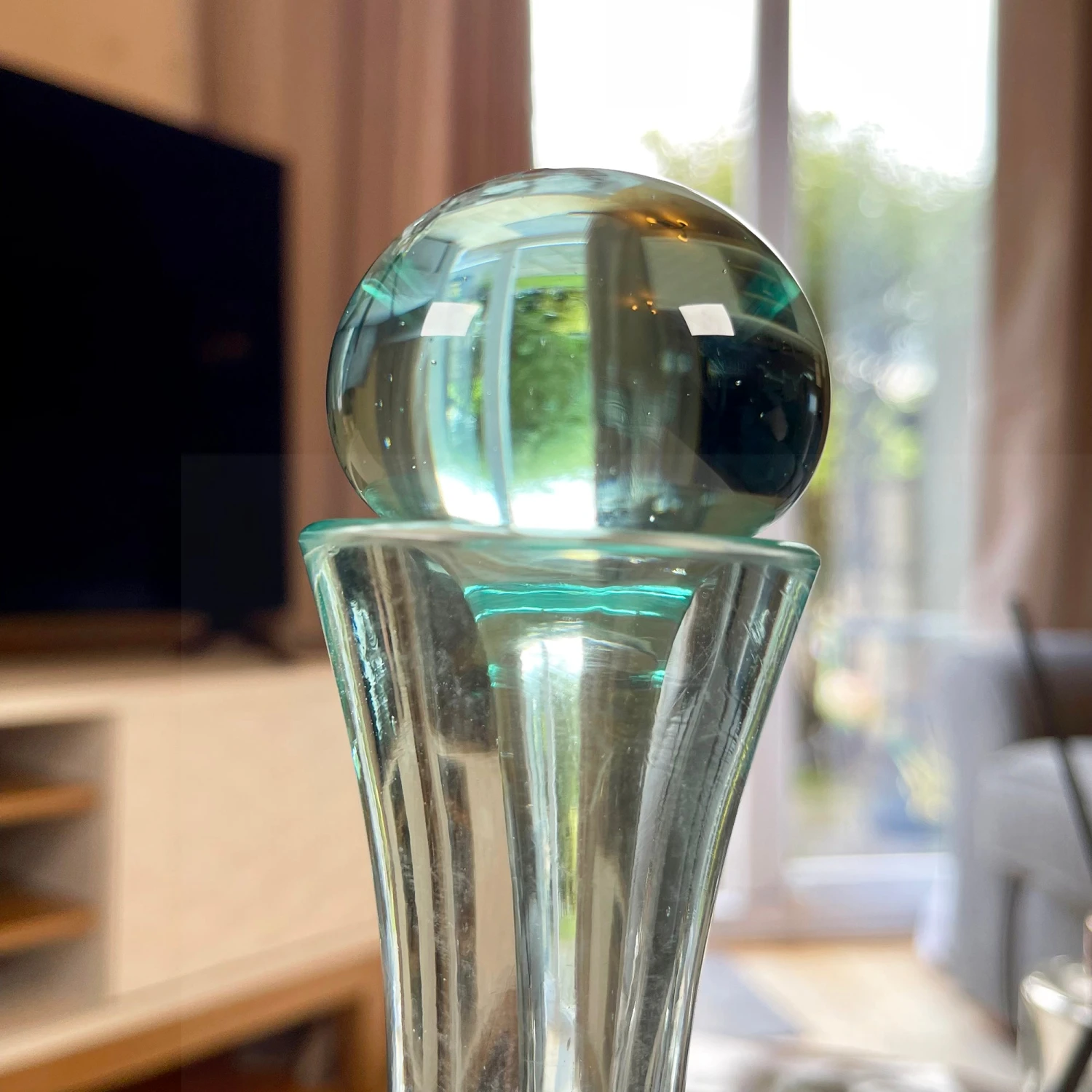 Darthome Limited Molten Glass Decanter Teak Root Stand 2 Darthome Limited Molten Glass Decanter Teak Root Stand - Image 2