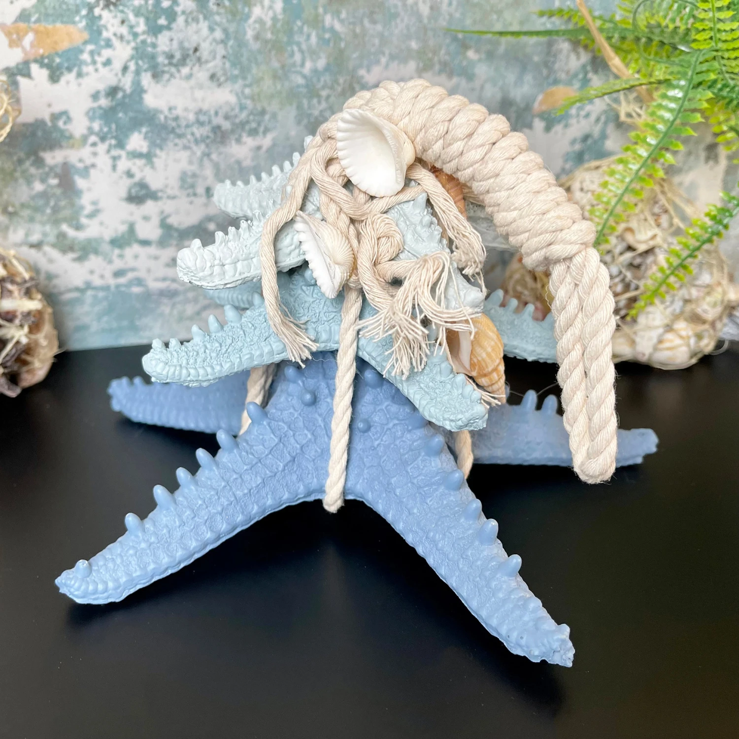 Darthome Limited Blue & White Starfish In Rope Ornament 1 Darthome Limited Blue & White Starfish In Rope Ornament