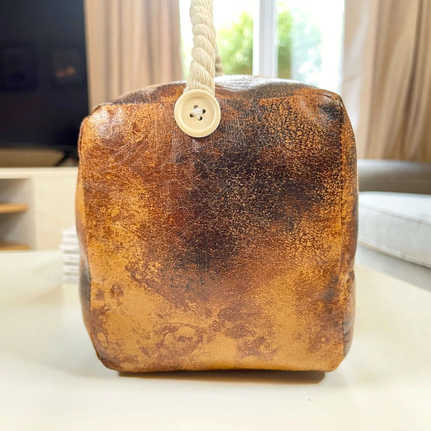 Darthome Limited Faux Leather Welcome Cube Doorstop 6 Darthome Limited Faux Leather Welcome Cube Doorstop - Image 6