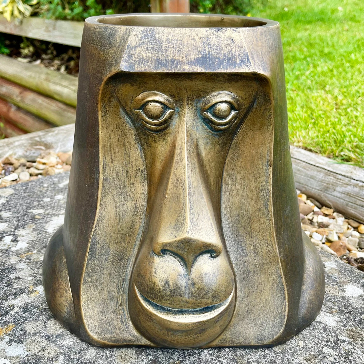 Darthome Limited Gold Monkey Head Planter Large 1 Darthome Limited Gold Monkey Head Planter Large