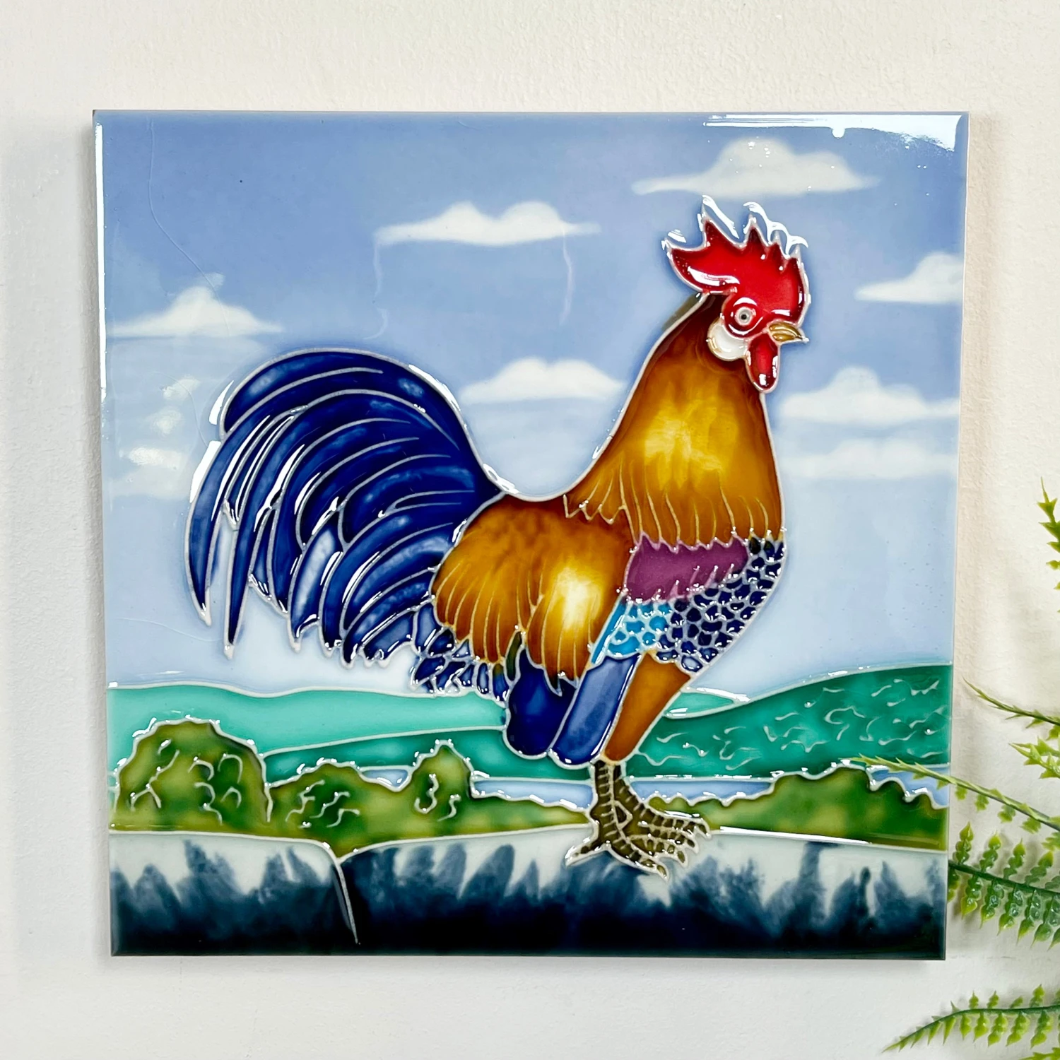 Darthome Limited Cockerel Ceramic Art Tile 8x8" 1 Darthome Limited Cockerel Ceramic Art Tile 8x8"