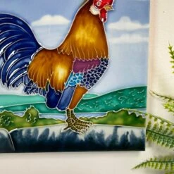 Darthome Limited Cockerel Ceramic Art Tile 8x8" 10 Darthome Limited Cockerel Ceramic Art Tile 8x8" -Decor Garden Shop IMG E5389
