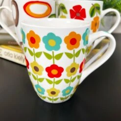 Darthome Limited Ceramic Set Of 4 Retro 70s Mugs 350ml -Decor Garden Shop IMG E5462