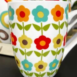 Darthome Limited Ceramic Set Of 4 Retro 70s Mugs 350ml -Decor Garden Shop IMG E5463