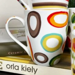 Darthome Limited Ceramic Set Of 4 Retro 70s Mugs 350ml -Decor Garden Shop IMG E5464