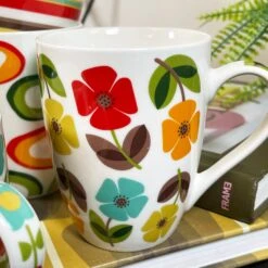 Darthome Limited Ceramic Set Of 4 Retro 70s Mugs 350ml -Decor Garden Shop IMG E5466