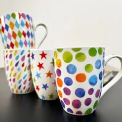Darthome Limited Ceramic Set Of 4 Bright Spark Mugs 350ml -Decor Garden Shop IMG E5509