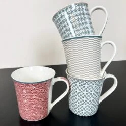 Darthome Limited Bone China Set Of 4 Geometric Mugs 380ml -Decor Garden Shop IMG E5515