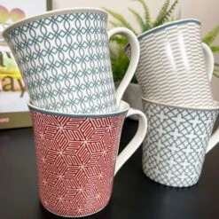 Darthome Limited Bone China Set Of 4 Geometric Mugs 380ml -Decor Garden Shop IMG E5522