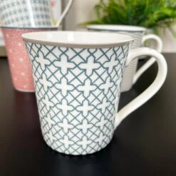 Darthome Limited Bone China Set Of 4 Geometric Mugs 380ml -Decor Garden Shop IMG E5525