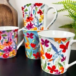 Darthome Limited Set Of 4 Full Floral Bloom Mugs 380ml 21 Darthome Limited Set Of 4 Full Floral Bloom Mugs 380ml -Decor Garden Shop IMG E5595