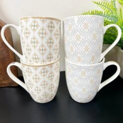 Darthome Limited Moroccan Patterned Mugs Set Of 4