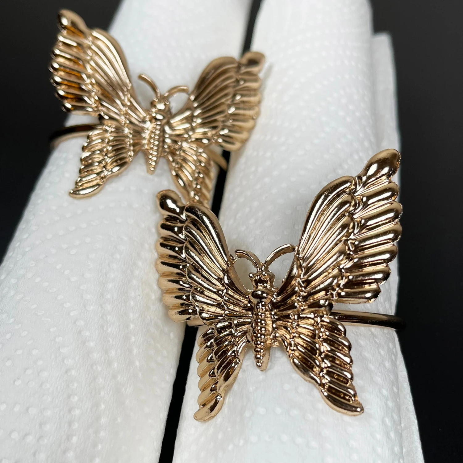 Darthome Limited Set Of 2 Gold Butterfly Napkin Rings 2 Darthome Limited Set Of 2 Gold Butterfly Napkin Rings - Image 2