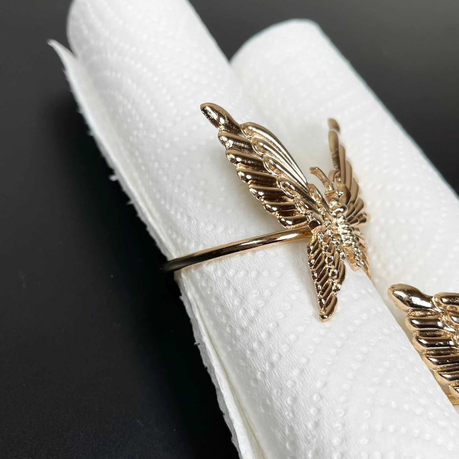 Darthome Limited Set Of 2 Gold Butterfly Napkin Rings 4 Darthome Limited Set Of 2 Gold Butterfly Napkin Rings - Image 4