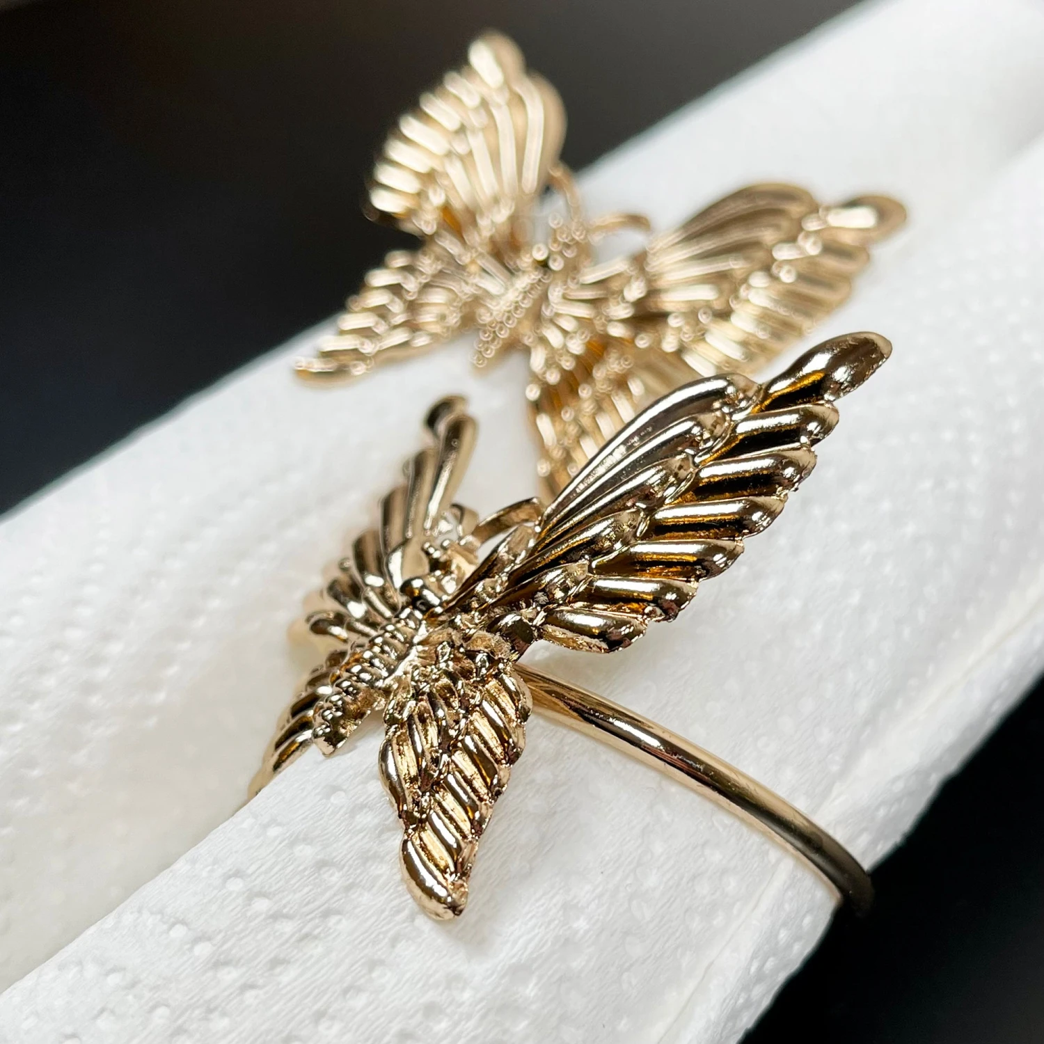 Darthome Limited Set Of 2 Gold Butterfly Napkin Rings 5 Darthome Limited Set Of 2 Gold Butterfly Napkin Rings - Image 5