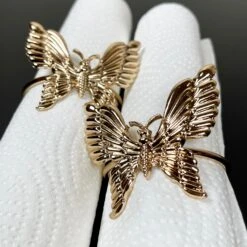 Darthome Limited Set Of 2 Gold Butterfly Napkin Rings 12 Darthome Limited Set Of 2 Gold Butterfly Napkin Rings -Decor Garden Shop IMG E5692