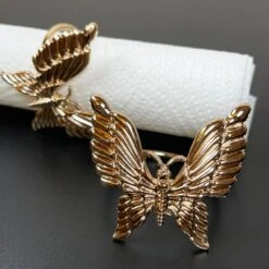 Darthome Limited Set Of 2 Gold Butterfly Napkin Rings