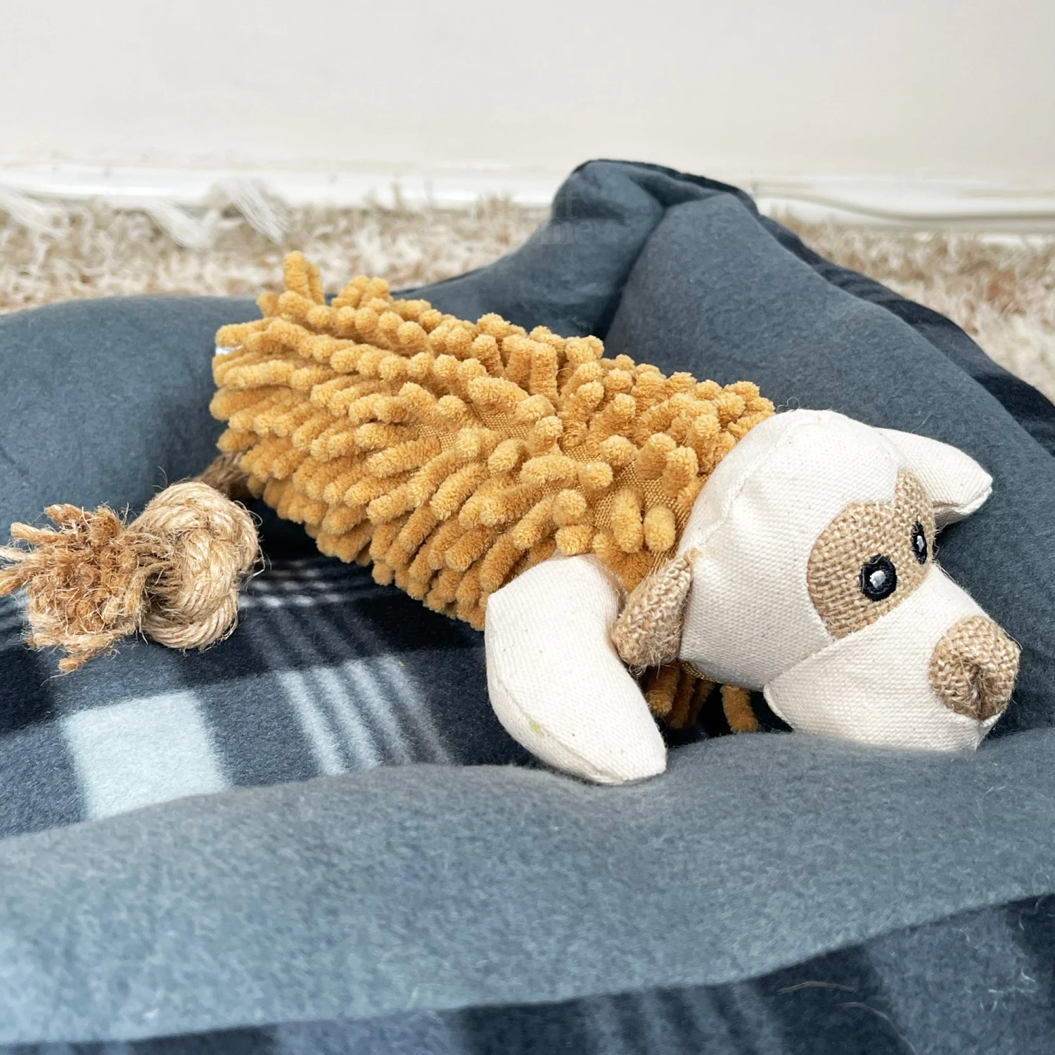 Darthome Limited Shaggy Monkey Squeaky Dog Toy With Rope Tail 2 Darthome Limited Shaggy Monkey Squeaky Dog Toy With Rope Tail - Image 2