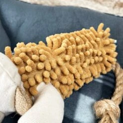 Darthome Limited Shaggy Monkey Squeaky Dog Toy With Rope Tail -Decor Garden Shop IMG E6031 1