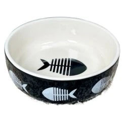 Darthome Limited Black Fish Outline Cat Bowl -Decor Garden Shop IMG E6069copy 1
