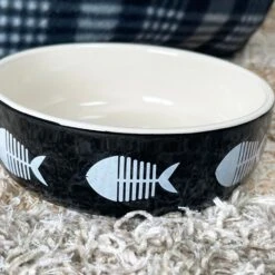 Darthome Limited Black Fish Outline Cat Bowl -Decor Garden Shop IMG E6071 1