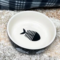 Darthome Limited Black Fish Outline Cat Bowl -Decor Garden Shop IMG E6072