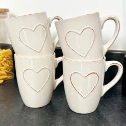 Darthome Limited 300ml Love Heart Mugs Set Of 4