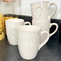 Darthome Limited 300ml Love Heart Mugs Set Of 4 -Decor Garden Shop IMG E6088
