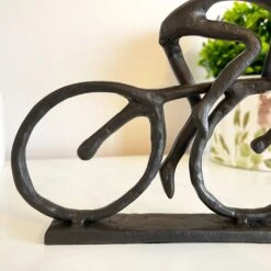 Darthome Limited Black Cast Iron Racing Cyclist Sculpture Gift 18cm -Decor Garden Shop IMG E6149 edited84