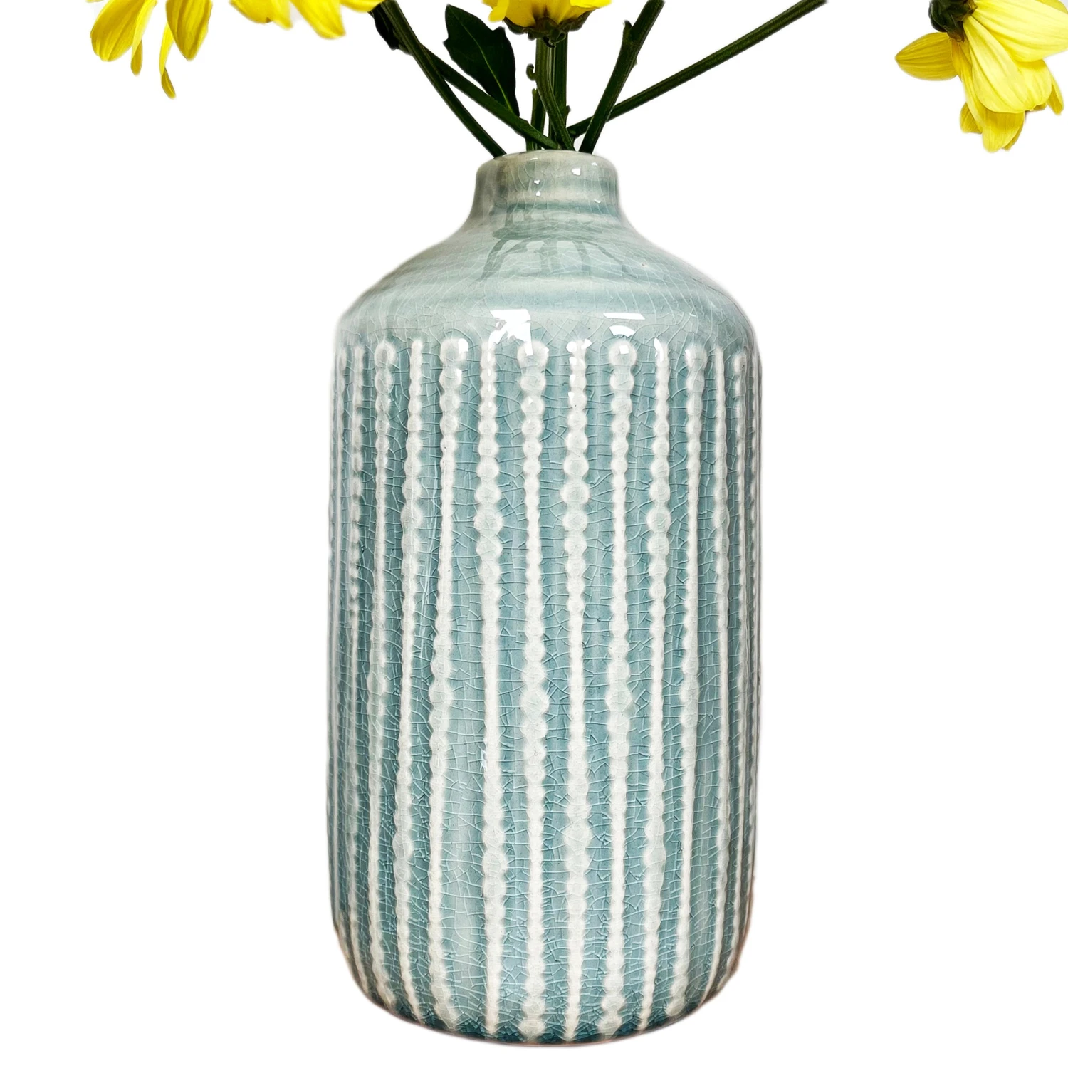 Darthome Limited Glazed Ceramic Indented Bottle Vase 5 Darthome Limited Glazed Ceramic Indented Bottle Vase - Image 5
