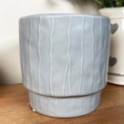 Darthome Limited Striped Pastel Grey Pot Cover -Decor Garden Shop IMG E6221