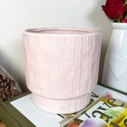 Darthome Limited Striped Pastel Pink Pot Cover