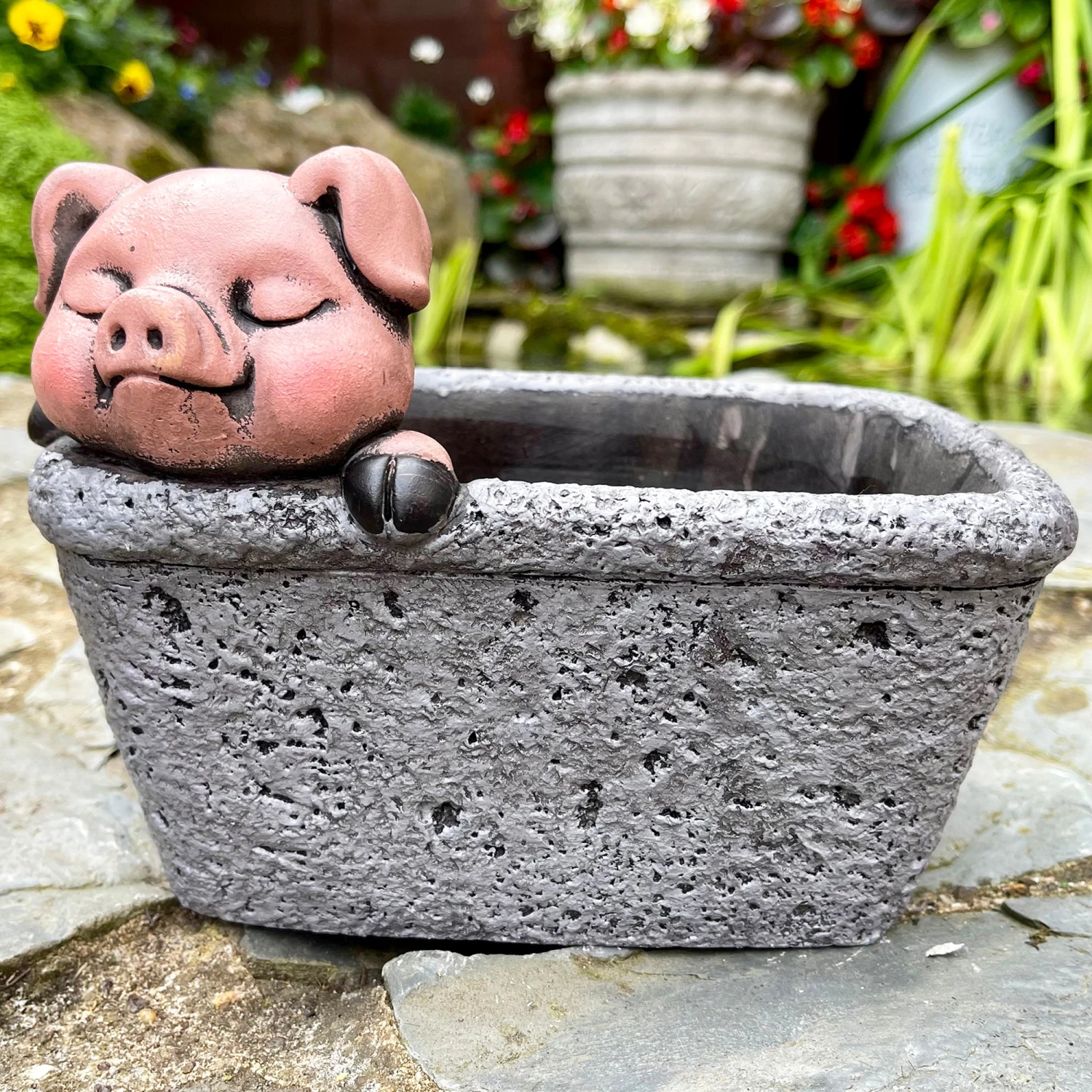Darthome Limited Cement Pig In Trough Planter 1 Darthome Limited Cement Pig In Trough Planter
