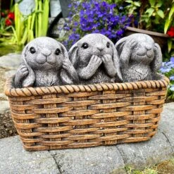 Darthome Limited Cement Three Wise Rabbits In Basket Planter 16 Darthome Limited Cement Three Wise Rabbits In Basket Planter -Decor Garden Shop IMG E6364 edited66