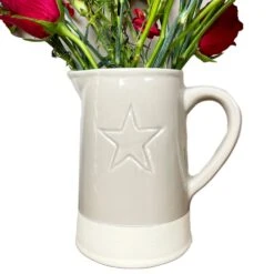 Darthome Limited Two Tone Embossed Star Jug Vase 13 Darthome Limited Two Tone Embossed Star Jug Vase -Decor Garden Shop IMG E6387copy