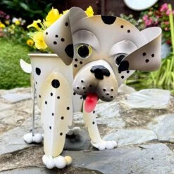 Darthome Limited Metal Wobbly Dalmation Dog Planter