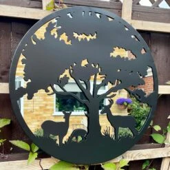 Darthome Limited Black Tree With Deer Garden Wall Mirror 53cm -Decor Garden Shop IMG E6511 edited199 1