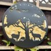 Darthome Limited Black Tree With Deer Garden Wall Mirror 53cm