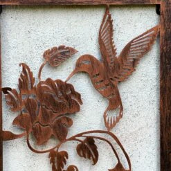 Darthome Limited Bronze Narrow Floral Hummingbird Garden Wall Art -Decor Garden Shop IMG E6566