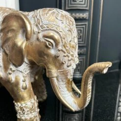 Darthome Limited Set Of 2 Gold Indian Elephant Ornaments -Decor Garden Shop IMG E6567 1