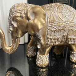 Darthome Limited Set Of 2 Gold Indian Elephant Ornaments 27 Darthome Limited Set Of 2 Gold Indian Elephant Ornaments -Decor Garden Shop IMG E6571