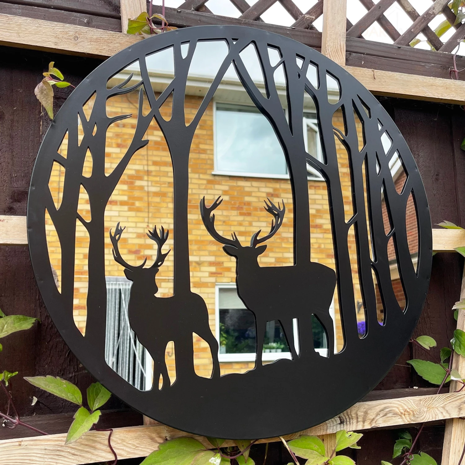 Darthome Limited Black Silhouette Stag Forest Garden Mirror 1 Darthome Limited Black Silhouette Stag Forest Garden Mirror