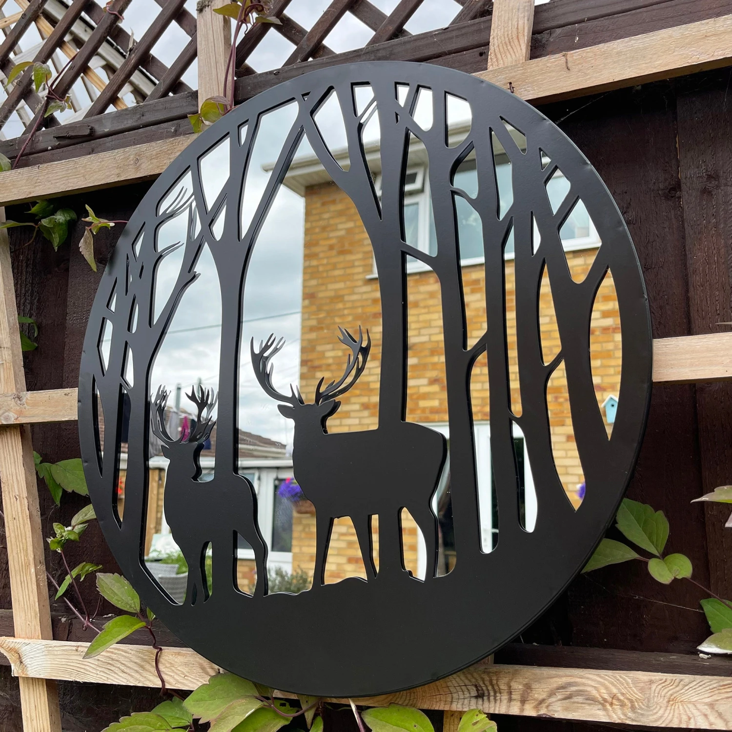 Darthome Limited Black Silhouette Stag Forest Garden Mirror 3 Darthome Limited Black Silhouette Stag Forest Garden Mirror - Image 3